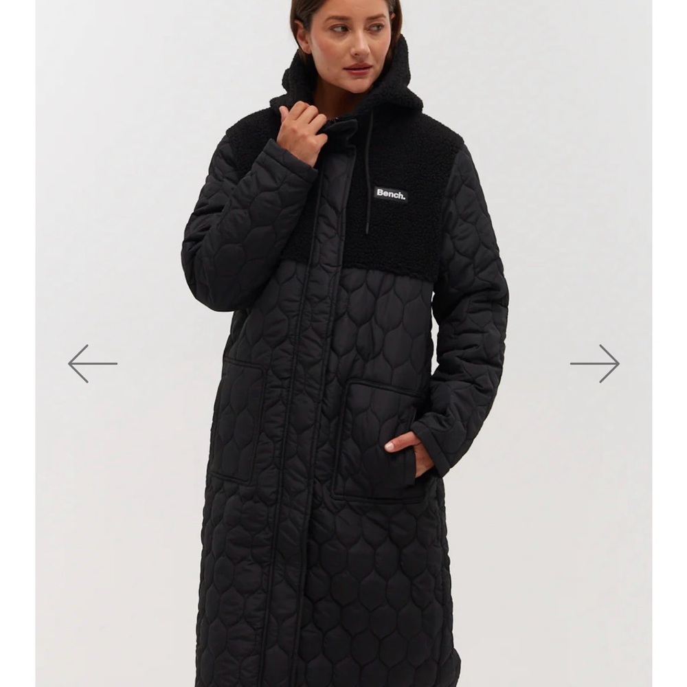 Bench Women's Black Long Puffer Coat